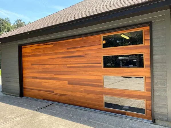 Installed-Wooden-Overlay-garage-door-in-Houston